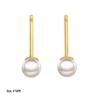 eManco Korean Simple Imitation Pearl Earrings, 4/6/8mm, Stainless Steel Gold-Plated