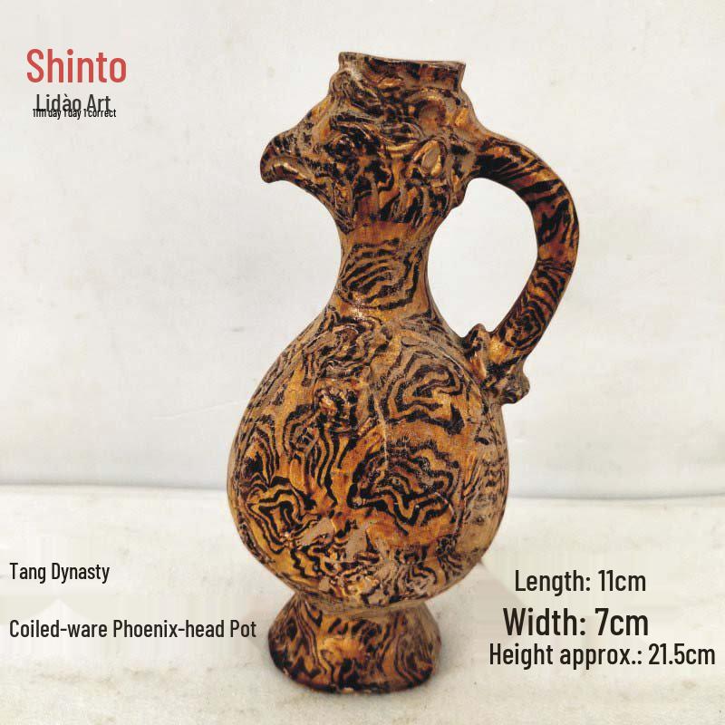 Antique Tang Sancai Black Ceramic Wine Vessel Jar and Ornament