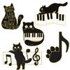 Adorable Cat Shaped Brooch Displaying Creative Cartoon Piano Notes With Unique Charm