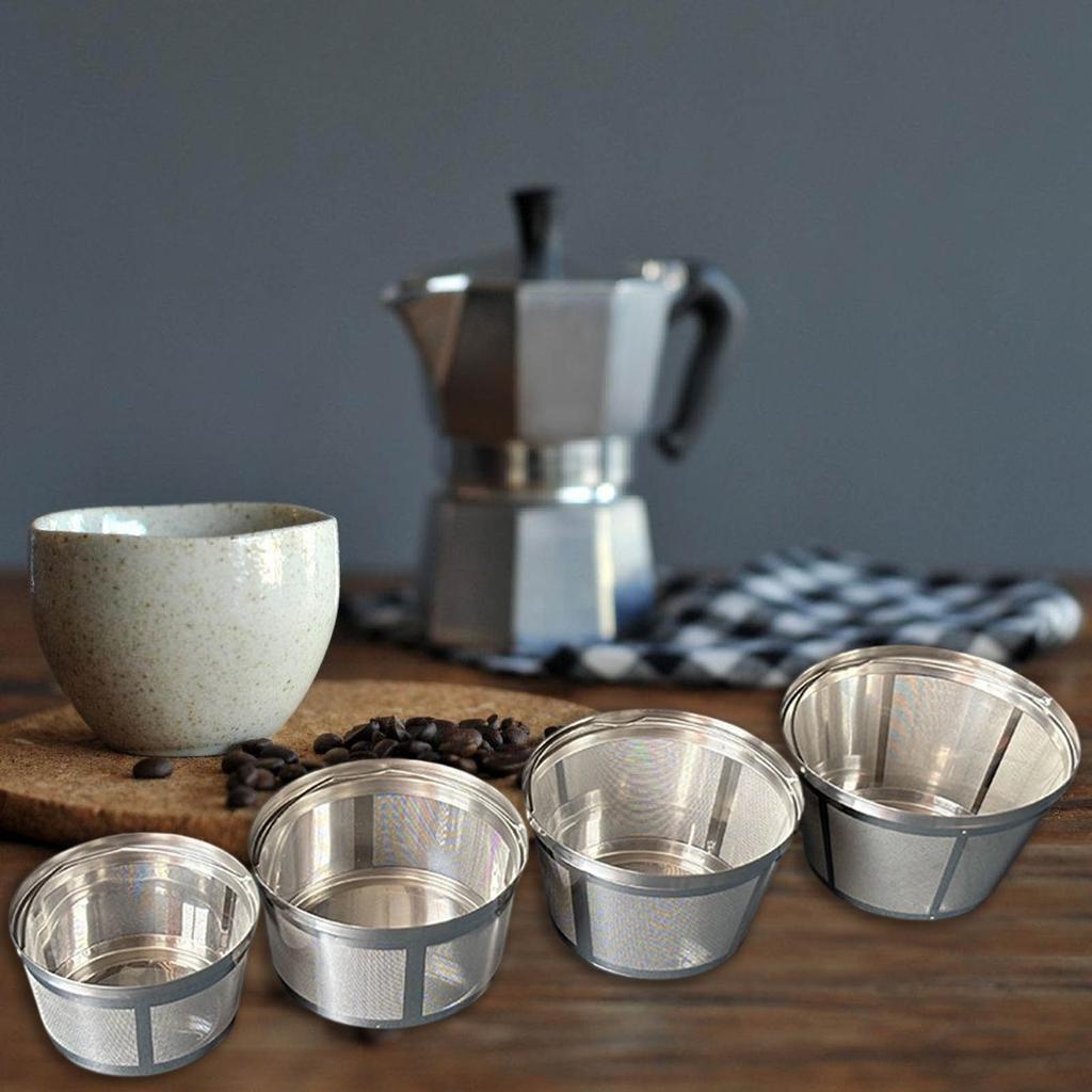 304 Stainless Steel Coffee Filter Basket Fine Mesh Design Reusable Durable Universal Fit for Coffee Machines