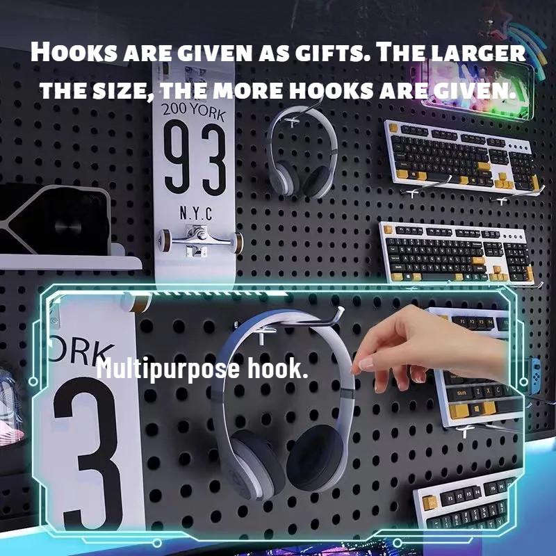 Magnetic Attraction Metal Pegboard Large Size Wall Pegboard Hole Board Thickened Hook Peg Board Storage Rack