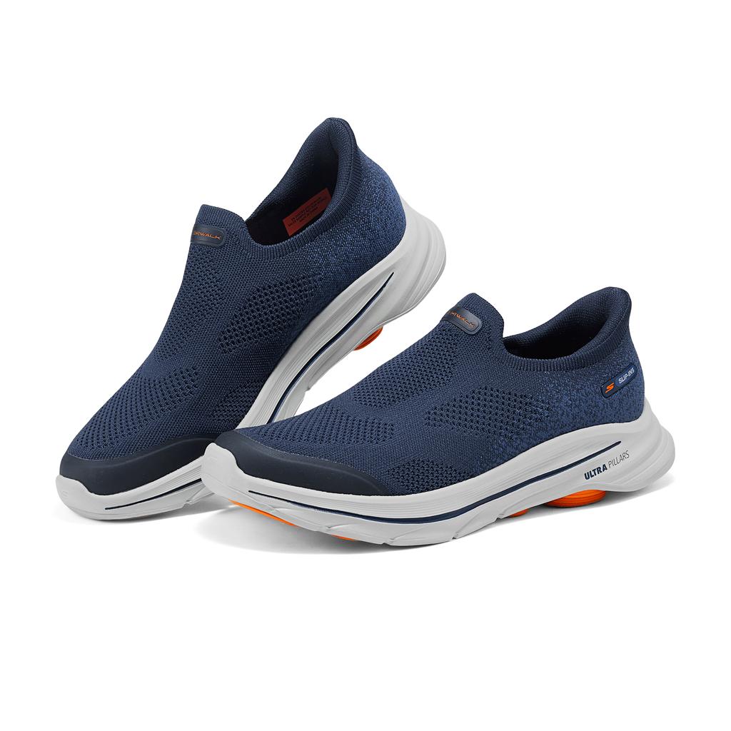 Skechers Go Walk 8 Comfortable & Versatile Trend Flash Walking Low-Top Casual Shoes Men's Blue
