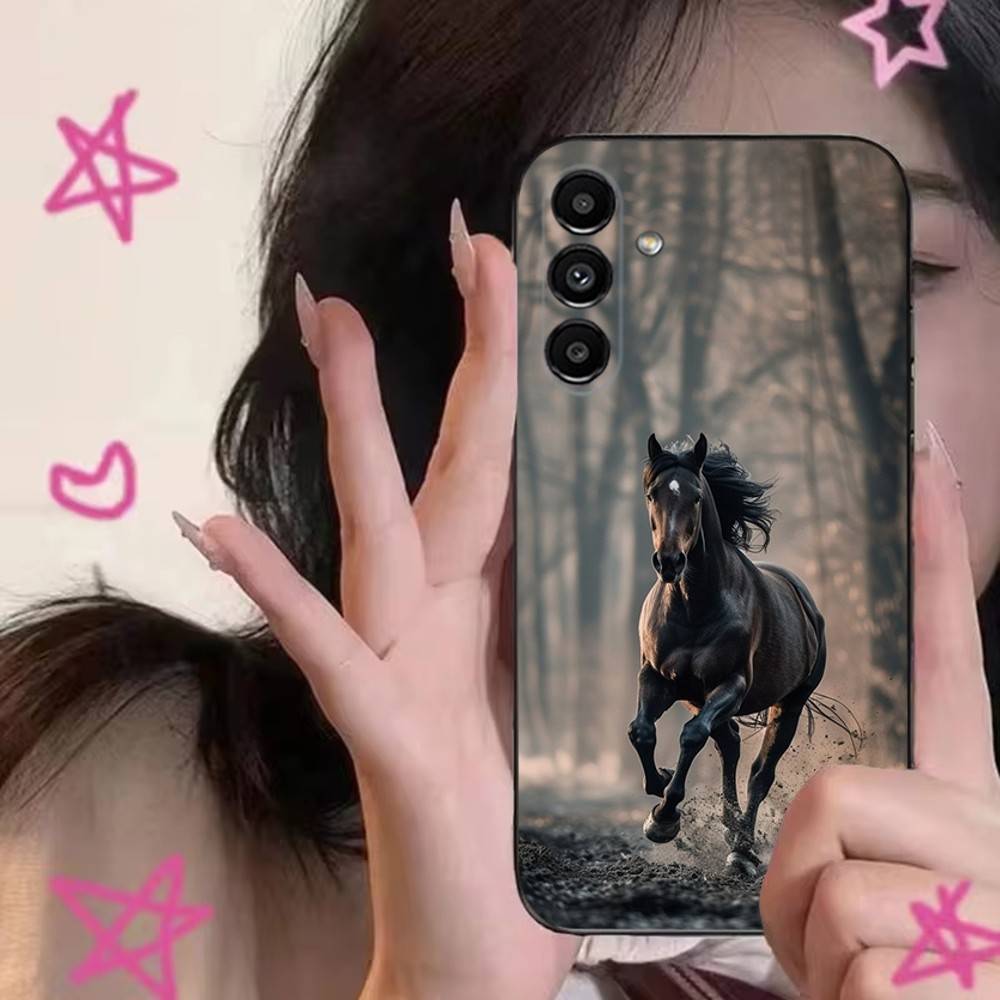 The Horse Phone Case For Samsung S24,S21,S22,S23,S30,Ultra,S20,Plus,Fe,Lite,Note,10,9,5G Black Soft Cover