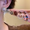 Silver needle love geometric pearl earrings autumn and winter elegant retro temperament earrings light luxury high-end earrings women