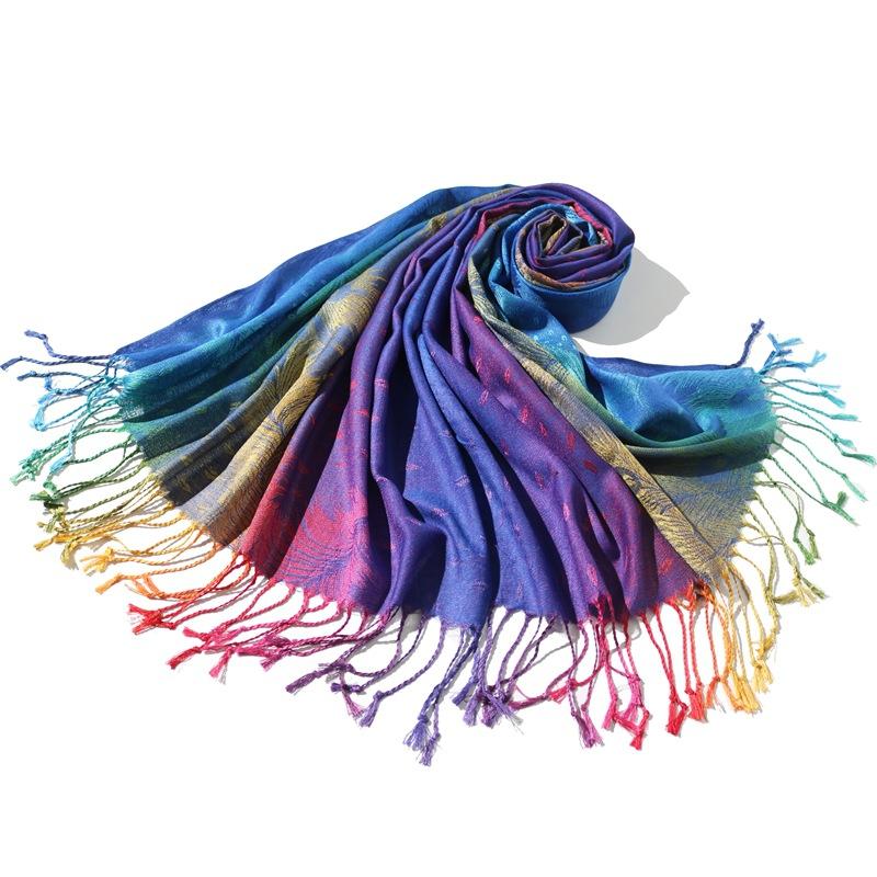 Designer Head Scarfs Ethnic Style Fringed Shawl Other Scarves & Shawls Hijab Ethicon Soie Scarf for Women