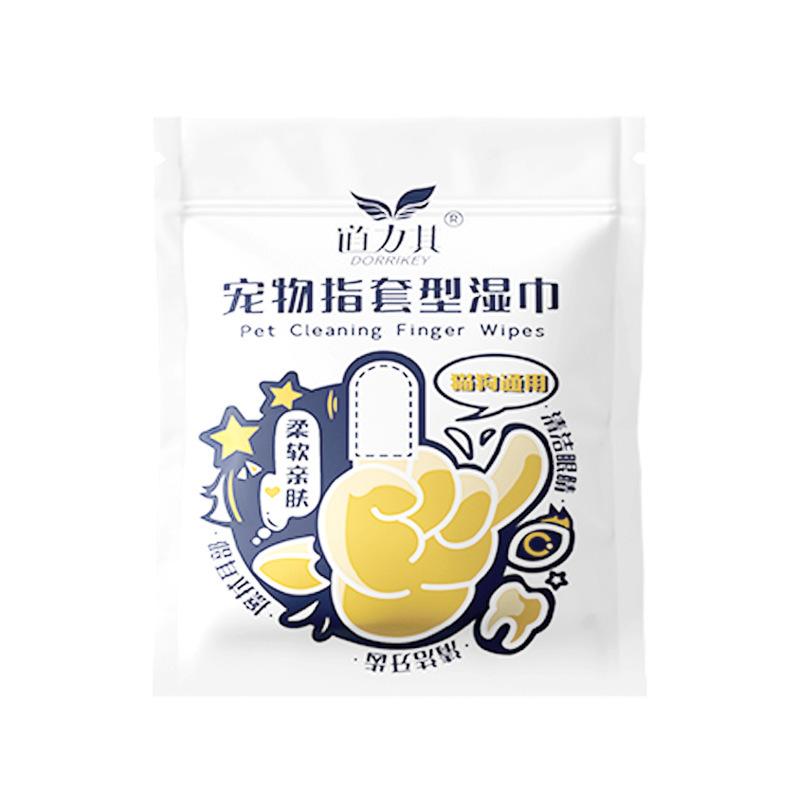 Doliqi Pet Finger Cots and Wet Wipes for Dog and Cat Oral Care Freshen Breath