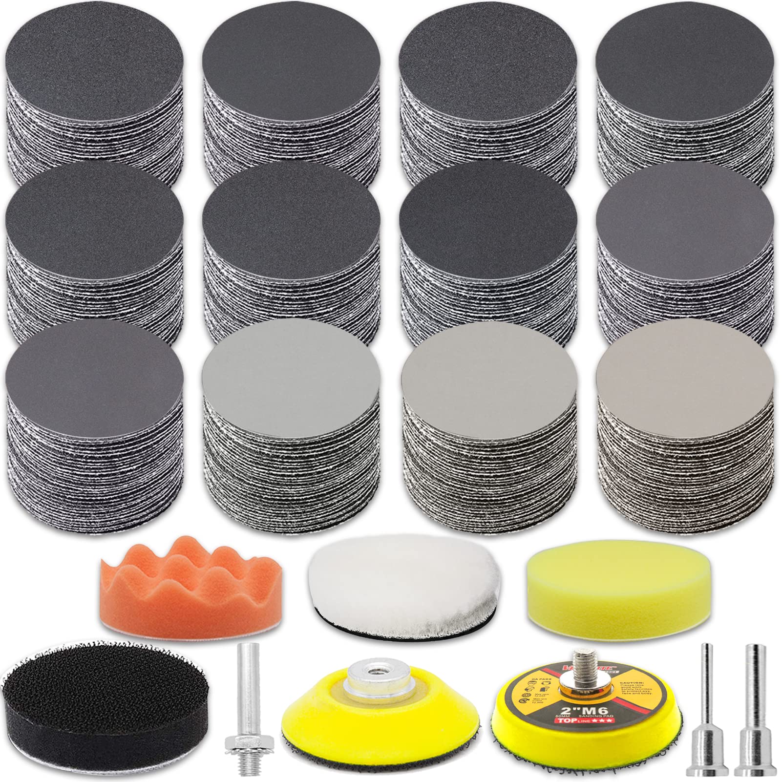 

GOH DODD Waterproof Sandpaper 189 for Polishing Car and Glossy Compatible with Electric Sanders Set, 50mm, Sheets, Metal, Washing, Wood, Fabric, More, сірий колір