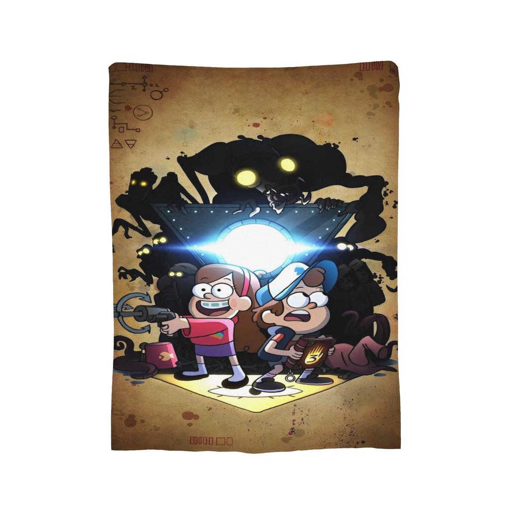 Gravitys Falls Fleece Throw Blanket Bill Cipher Mystery Blankets for Bedding Couch Lightweight Thin Plush Thin Quilt,