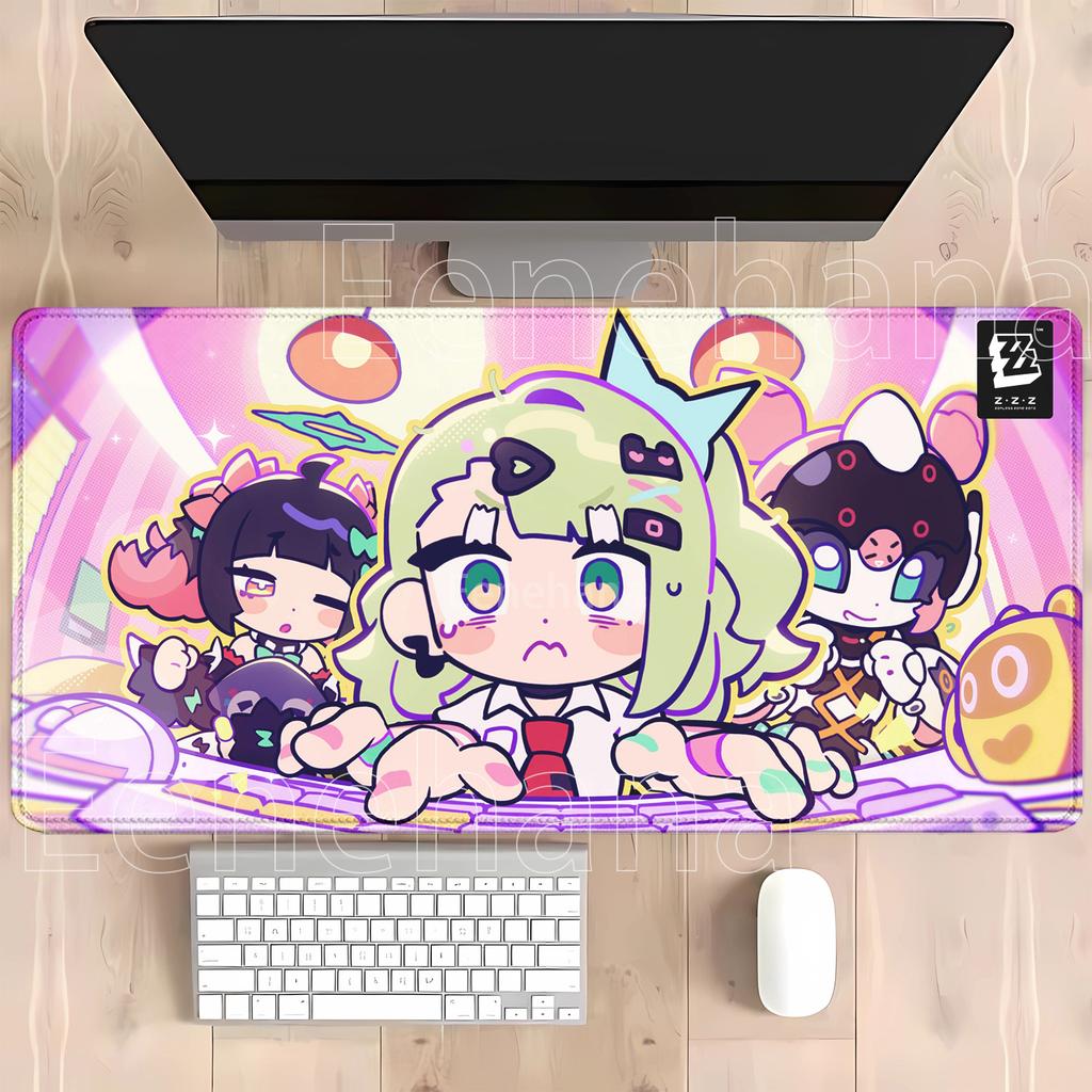 Larges Aod Sunna Aria Nangong Yu Mousepad Angels Of Delusion Anime Cute Girl Zenless Zone Zero Mouse Pad Zzz Keyboard Desk Mat