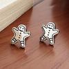 S925 Sterling Silver Gingerbread Man & Snowman Stud Earrings - 2022 Christmas Collection (E9540)