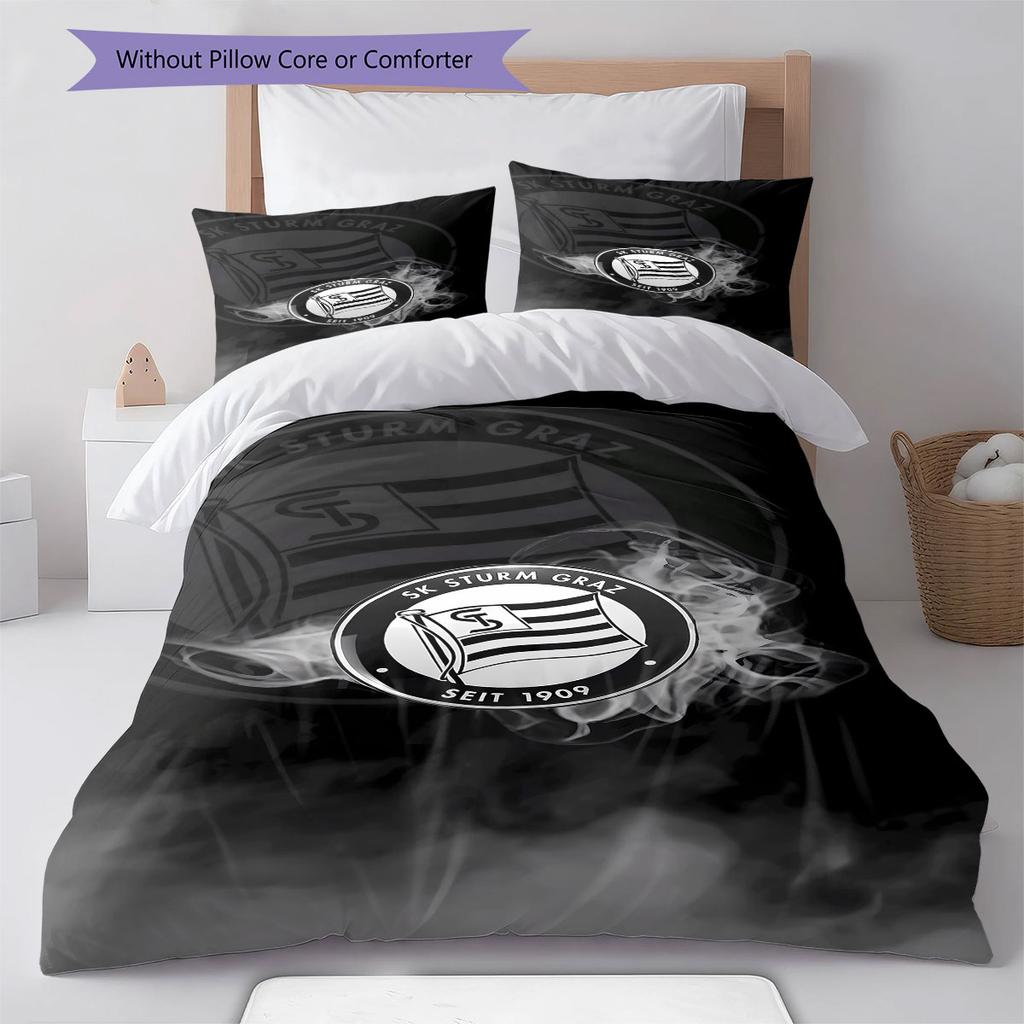 SK Sturm Graz Pattern Bedding,Quilt Set Quilt Cover Pillowcase Home Birthday Gift(1 * duvet cover + 2 * pillowcase, without core)
