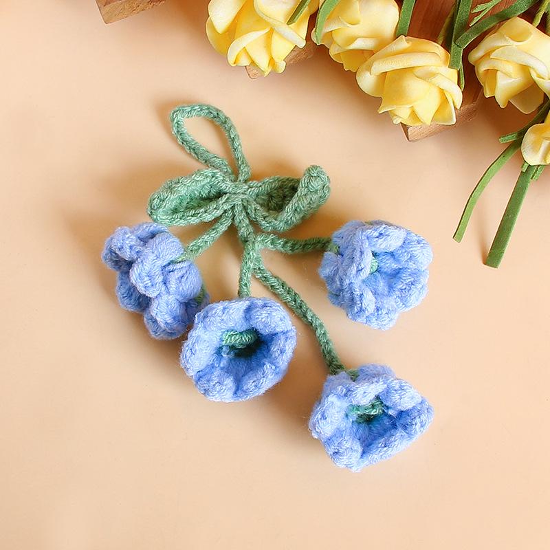 Lily of the Valley Woolen Bag Charm with Preserved Flowers – Girlish Heart Keychain Gift