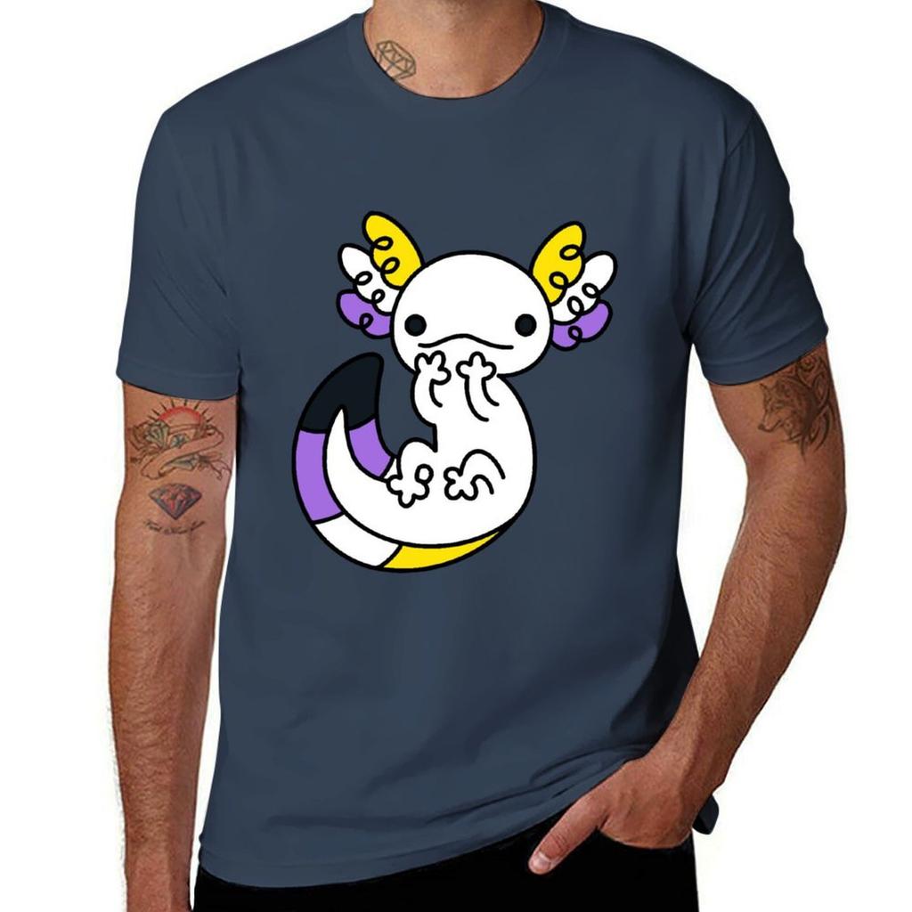 Nonbinary Axolotl Tshirt Standard Fit Solid Tee Shirt