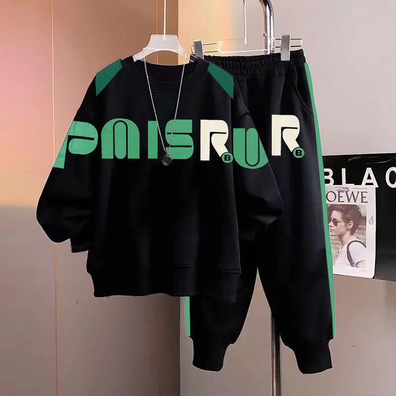 Teen Boy Handsome Hoodie and Sweatpants Set - Junior High Long Sleeve Autumn/Winter Outfit for Big & Tall Boys Age 15