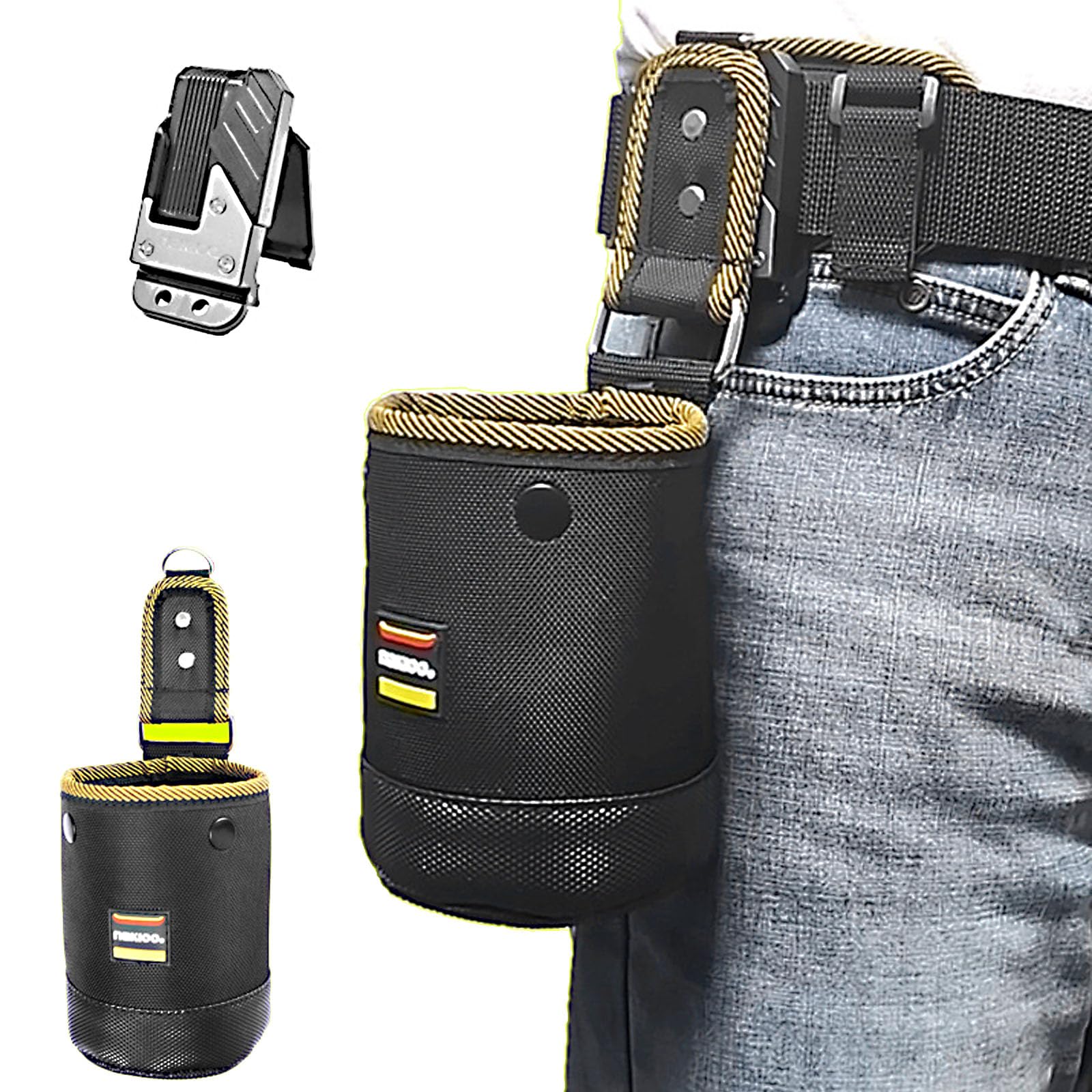 

NIEPAN Поясной аксессуар для инструментов Гвоздь со съемным винтом для инструментов Инструмент Нейлоновый водонепроницаемый и идеально подходит для DIY и рыбалки Предотвращает выпадение инструментов из маленькой рабочей сумки чёрный