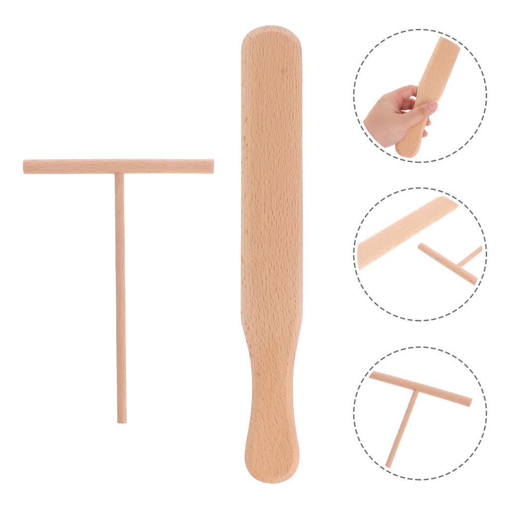 Crepe Spreader Spatula Tool Tools Pancake Wooden Utensils Spreading Cooking Rake Turner Making Scraper Maker Pancakes Set Butter