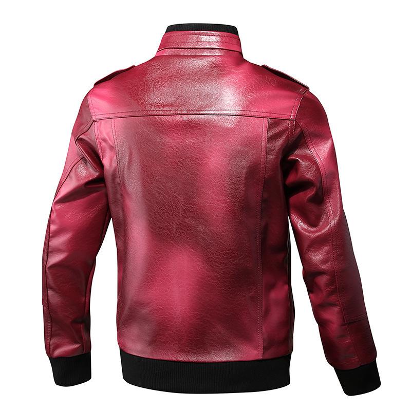 Spring and Autumn New Men's PU Leather Men's Casual Jacket Korean Slim Leather Jacket Men's Jacket