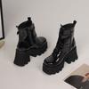 Women's high-heeled short boots autumn and winter new waterproof table thick-heeled large-size thick-soled Roman boots