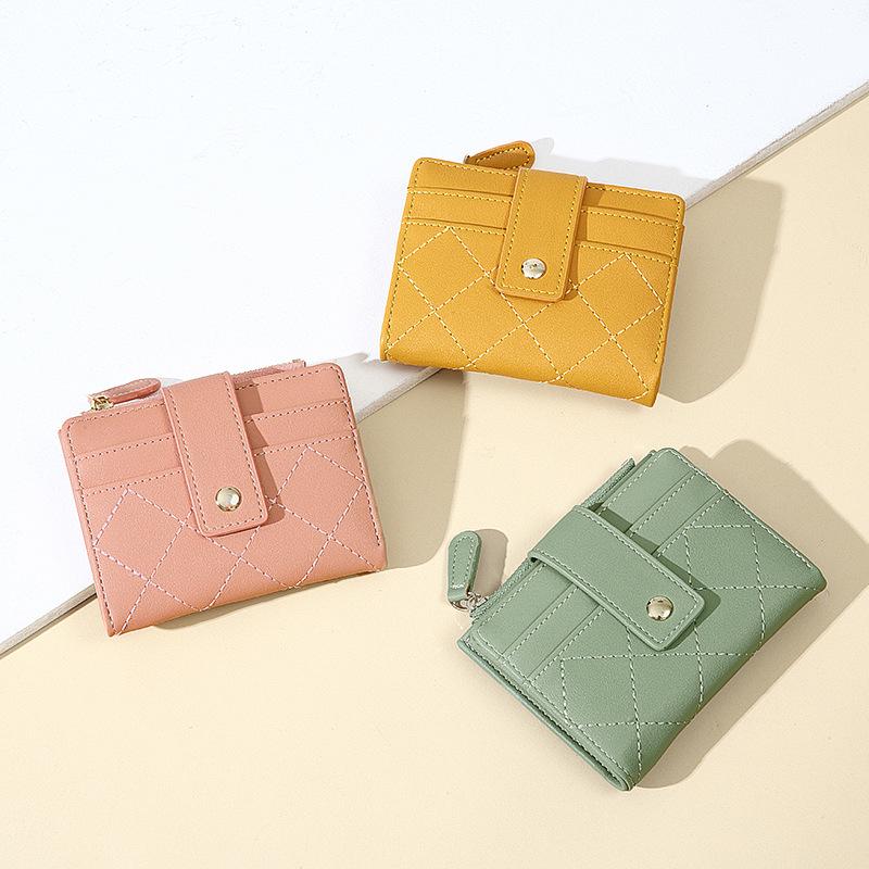 Korean Style Creative Zipper Coin and Card Holder - Fashionable Women's Short Wallet