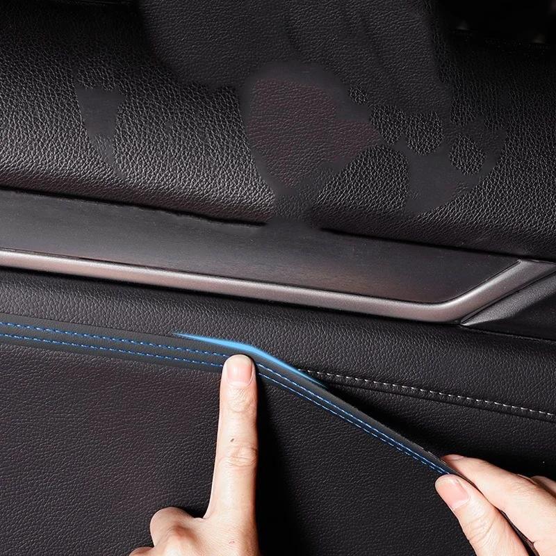 Car Interior DIY Strips Universal Decorative PU Leather Woven Trim Strips for Door Dashboard Stickers Car Protection Stickers