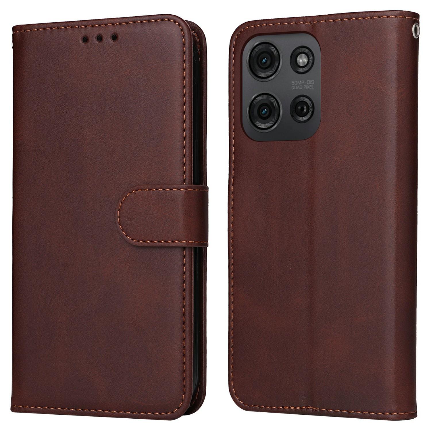 

Чехол-кошелек из искусственной кожи для Motorola Moto G75 5G Brown
