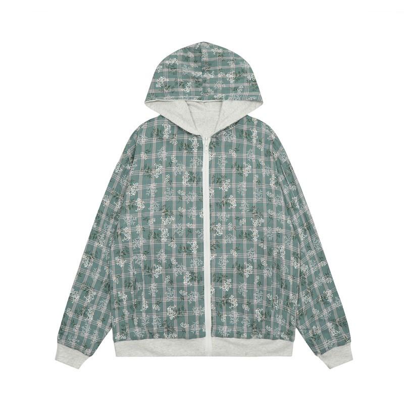 Unisex Reversible Distressed Hooded Sweatshirt Loose Fit Streetwear Casual Jacket