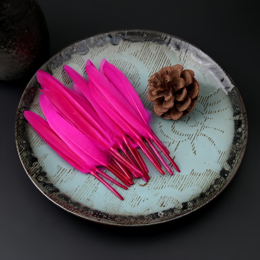 100Pcs Blue Goose Feathers 10-15cm Natural Dyed Feather for Wedding Decoration Party DIY Crafts Halloween Costume Supplies