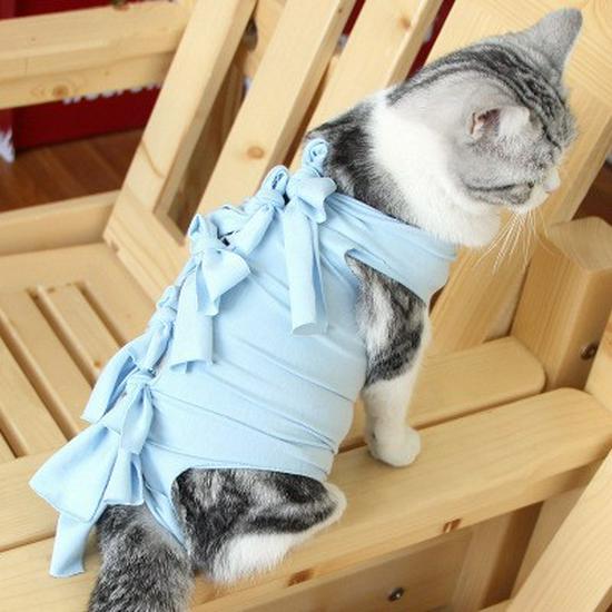 Breathable Cotton Summer Sterilization Suit for Female Cats - Surgical and Weaning Clothes