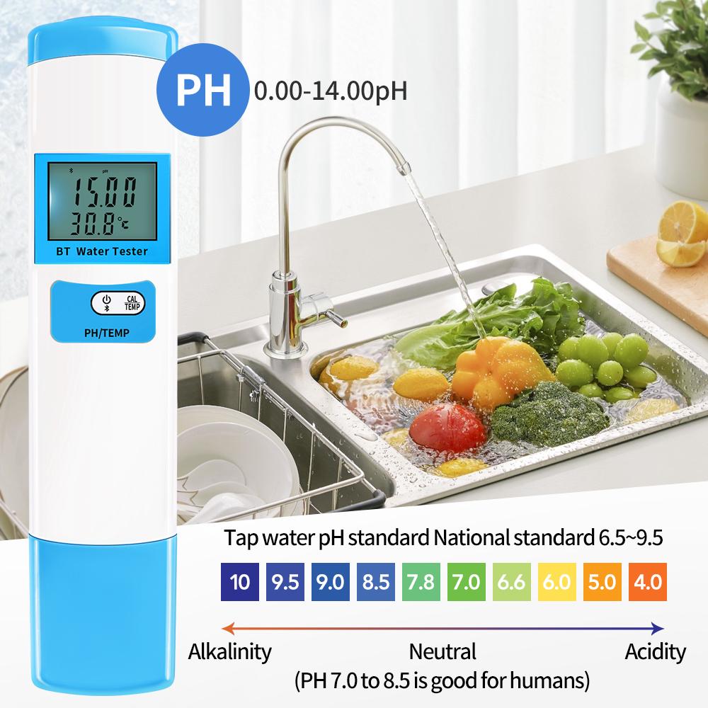 Bluetooth PH Meter 5 In 1 Water Quality Pen EC TDS SALT SG TEMP Meter 2 In 1 Water Tester PH Medidor Aquarium Pool Water Monitor