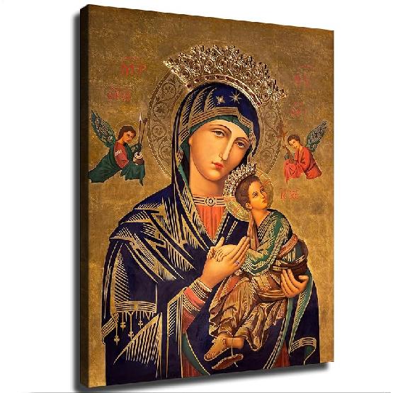 

Наша Матерь Неустанной Помощи Пресвятая Дева Мария Холст Постер Современная Эстетическая Картина Настенное Искусство Украшение для Дома Офиса Живопись Праздничный Подарок 10L x 8W