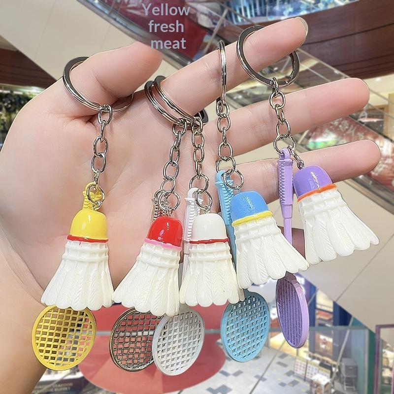 Mode Mini Bedeltje Badminton Racket Sleutelhanger Sleutelhouder Sleutelring Sleutelhangertje Badminton Hanger Sleutelring Voor Rugzakken En Sleutels