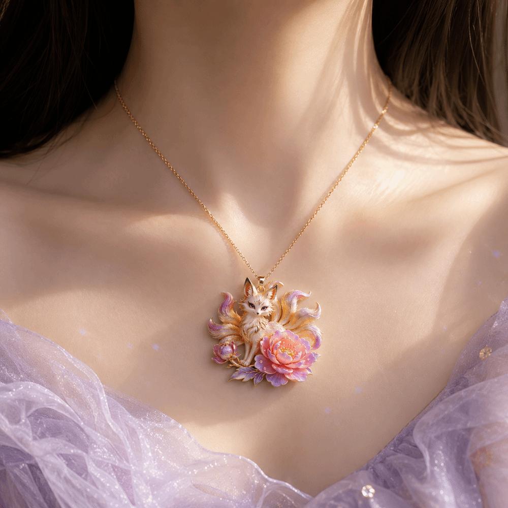 Exquisite Nine-tailed Vixen Pendant Deer Chinese Lion Clavicle Chain Daily Wear