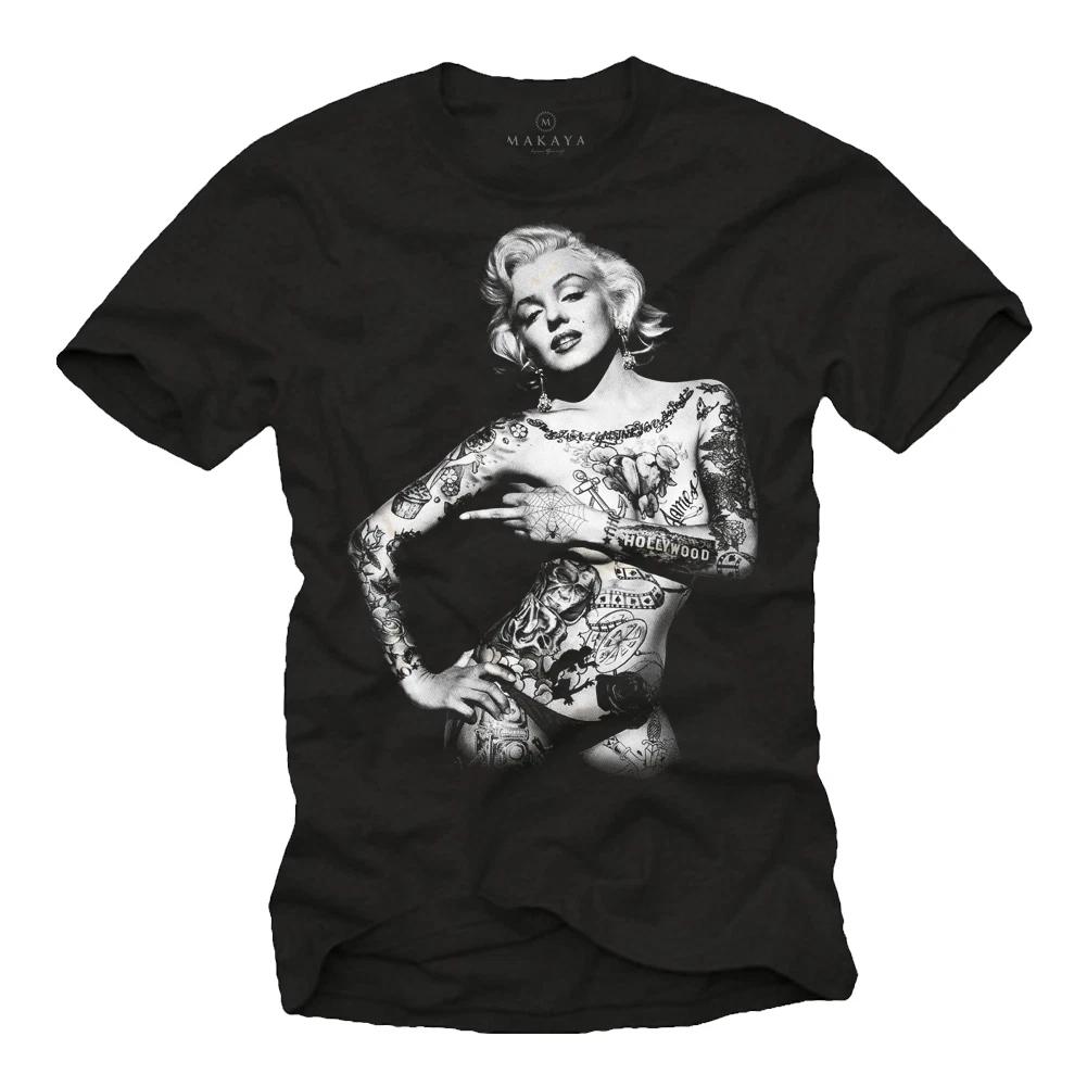 

SEXY TATTOO MARILYN MEN T shirt WITH MONROE - SHORT SLEEVE MIDDLE FINGER TEE XL