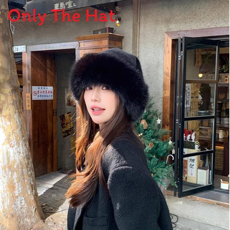Mongolian Plush Hat For Fall And Winter With Thick Faux Water Mink Fur And Ear Covering