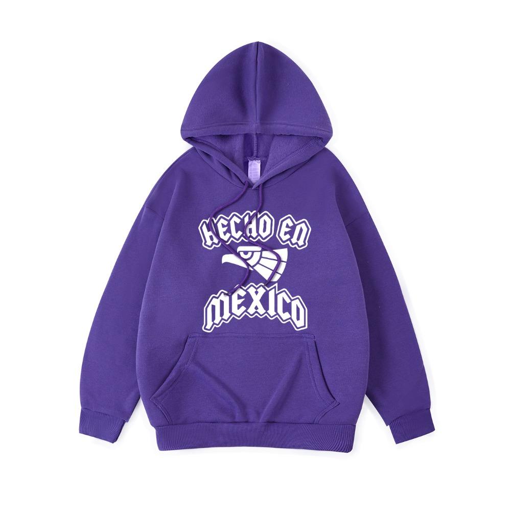 Hecho Ed Mexico Letter Printing Hoodies Womens Basics Sporty Hoody Fleece Warm Soft Sweatshirt Woman Sportswear