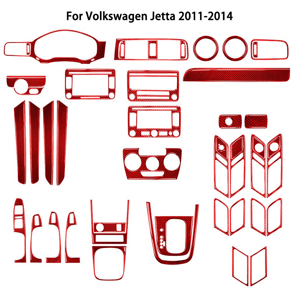 For Volkswagen Jetta 2011 2012 2013 2014 ABS Carbon Fiber Car Center Control Interior Decoration Sticker Car Accessories