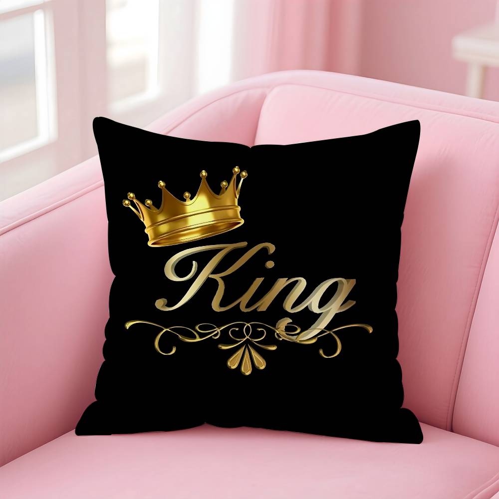Letter Queen And King Pillow Case Safe Custom Photo Pillow, Anti-fade Brushed Fleece Cushion, Maternal & Infant Safe.