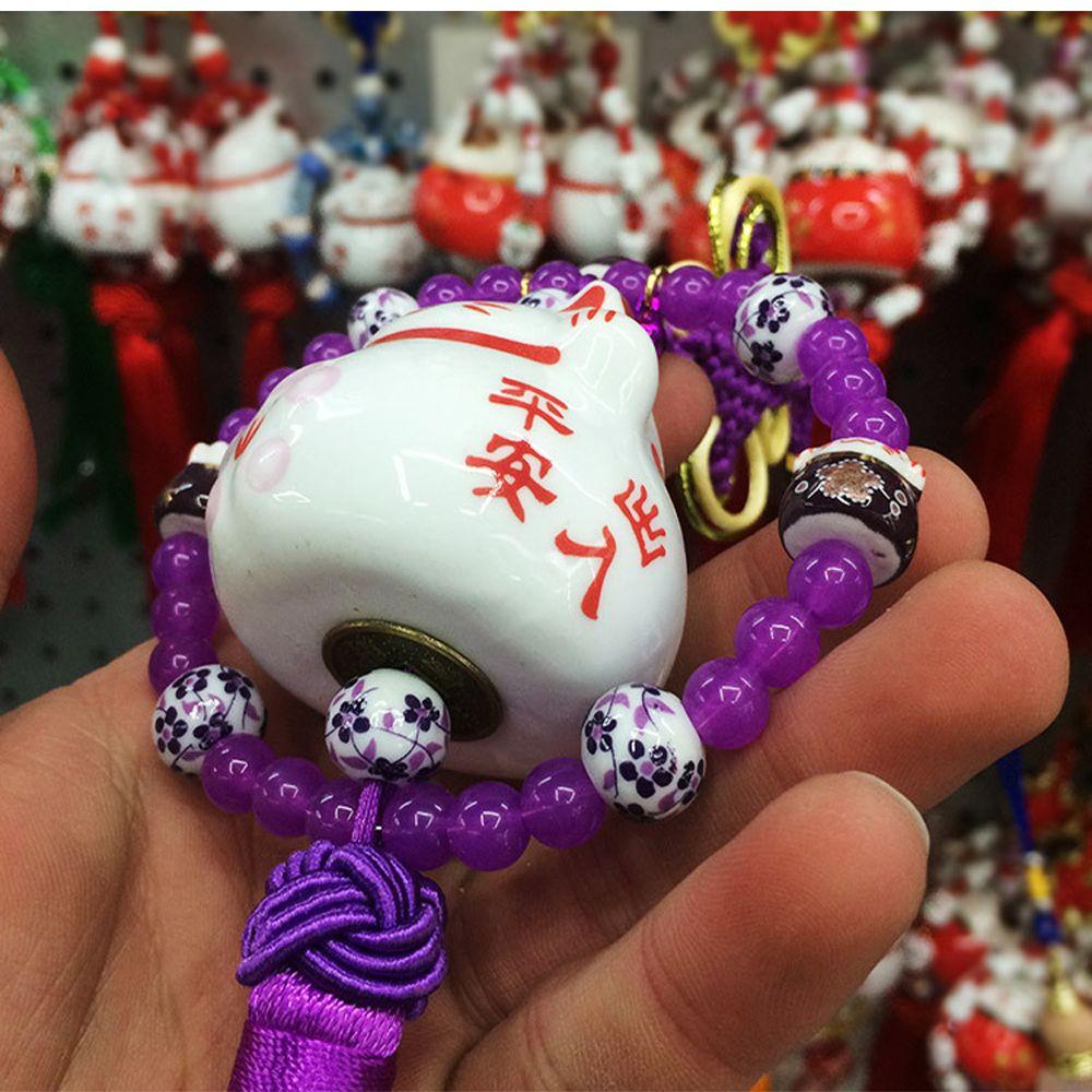 Fortune Cat Lucky Cat Car Interior Lucky Cat Car Pendants Cat Hanging Pendant Ceramic Cat Ornament