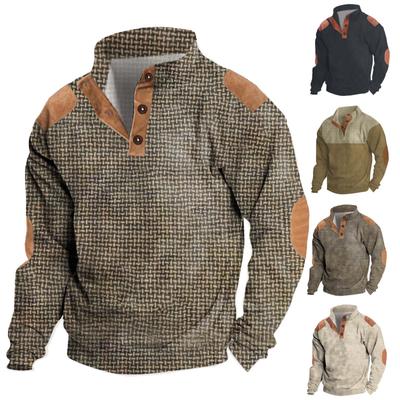 Frühlings- und Herren-Sweatshirt mit Stehkragen ist ein lässiges Outdoor-Pullover-Oberteil
