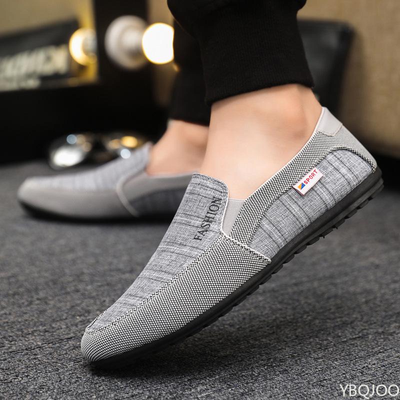 Fashion Summer Men's Flat Bottomed Single Shoes Canvas Casual Trend Set Feet Shallow Mouth Loafers Men Zapatos De Hombre Luxury Sneakers