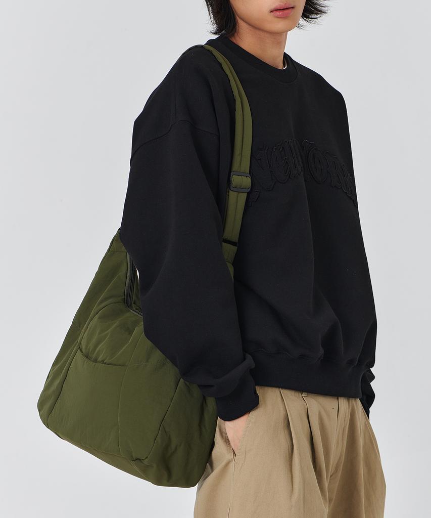 Paperboy Quilted Pocket Crossbody Bag - Beige