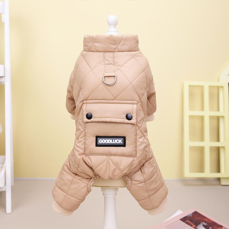 

Waterproof Dog Clothing Winter Dog Jumpsuit Rompers Warm Puppy Coat Jacket Yorkie Pomeranian Poodle Bichon Small Dog Clothes S коричневый