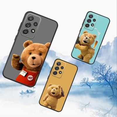 T-Plyšový medvídek Film Ted Pouzdro na telefon Pro Samsung S25,S24,S21,S22,S23,S30,Ultra,S20,Plus,Fe,Lite,Note,10,9,5G Černý kryt