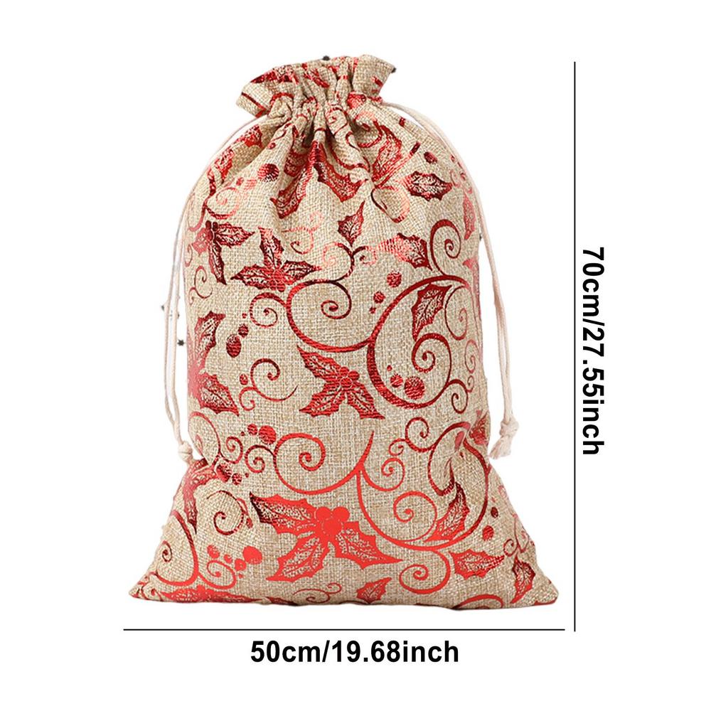 Pungi Sac de Moș Crăciun Extra Mari 50 x 70 cm Săculeți de Ambalaj pentru Sărbători cu Șnur pentru Jucării Cadouri Dulciuri Pungi de Ambalaj pentru Cadouri