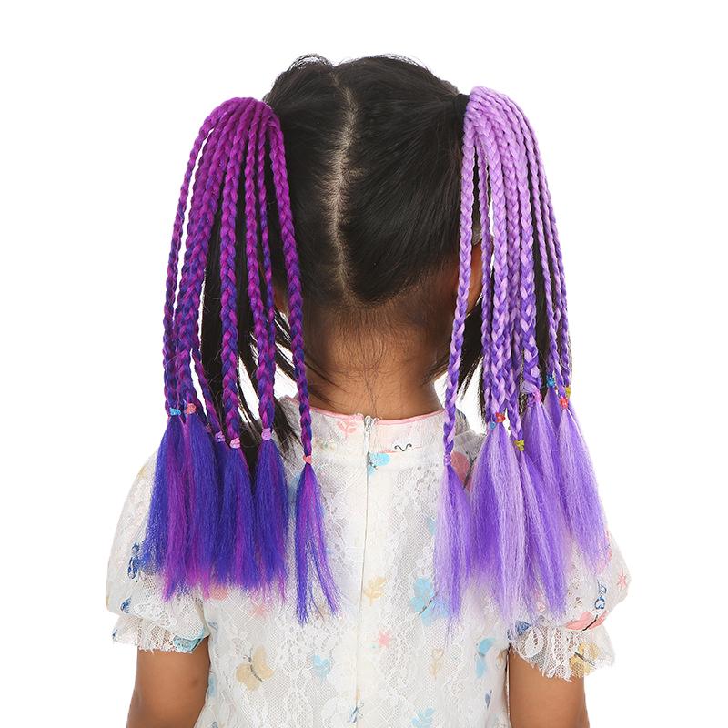 Children'S Wig Ponytail Dirty Braid Ponytail Hair Loop Short Three Braid Ponytai