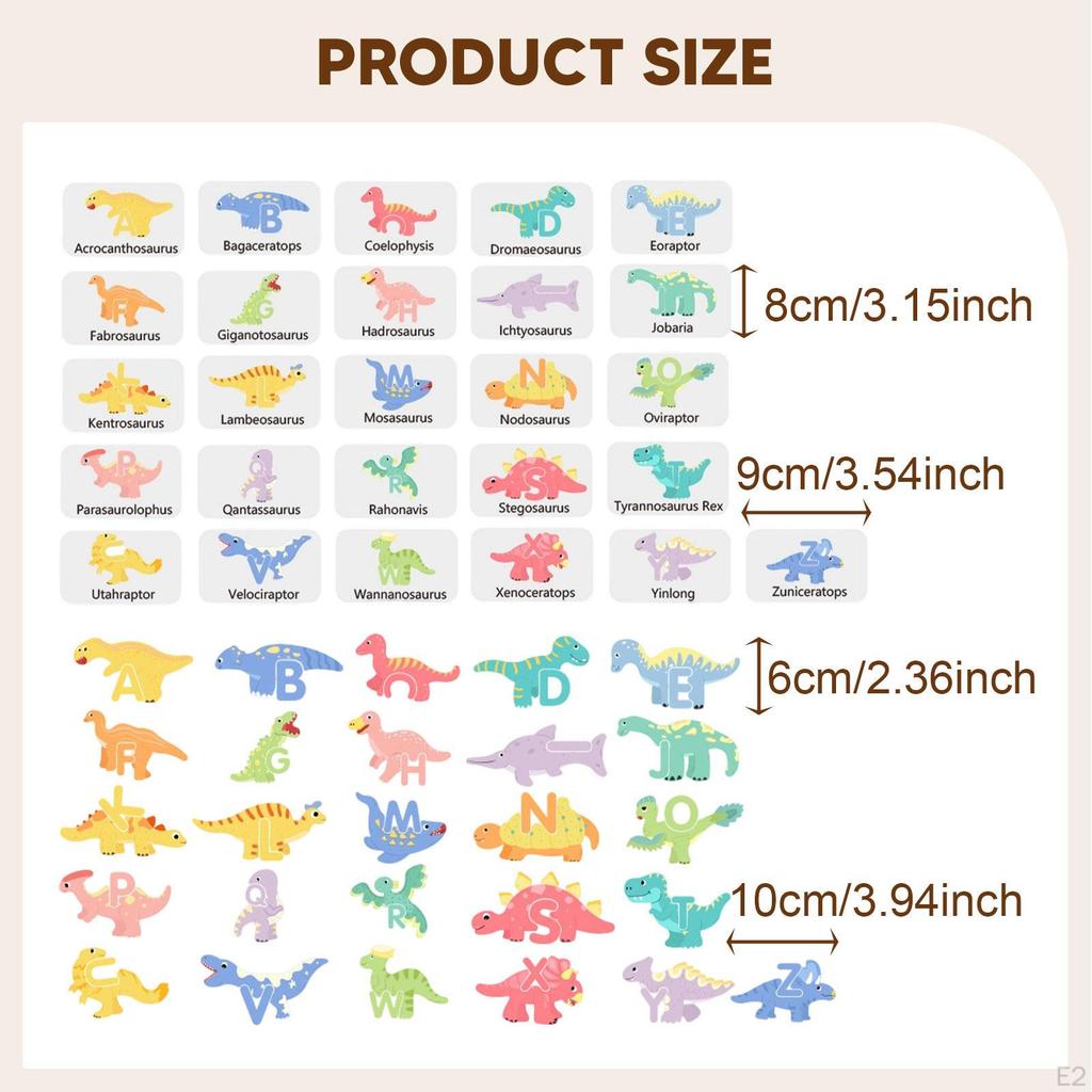 Wooden Alphabet Animal Puzzles Abc Cute Dinosaur Shape Preschool Learning