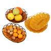 Imitation Rattan Fruit Basket Indian Flying Cake Snack Basket Fruit Tray Food Storage Round Woven Bread Basket for Home Kitchen