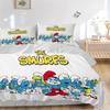 Smurfs Adventure Print 3Pcs Bedding Setduvet Cover With 2 Bedropillowcase Home Birthday Gift
