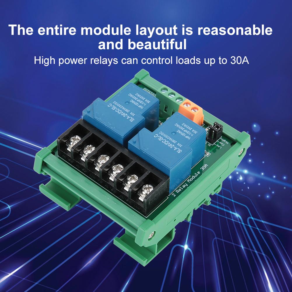 2-Kanal 30A 24V Relaismodul mit Optokoppler-Isolation, unterstützt Low/High-Level-Trigger