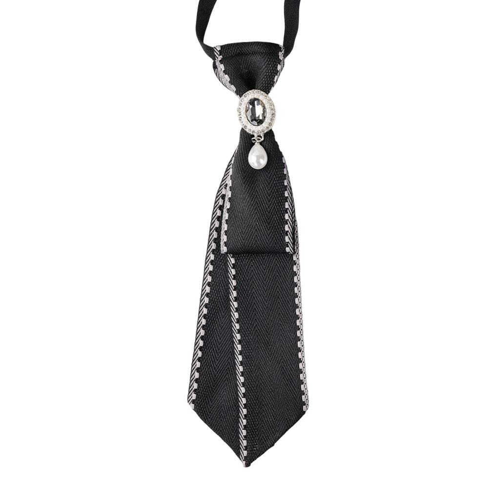 Pre-tied Chain Necktie Pearl Bowtie Fashion Cravat School Uniform